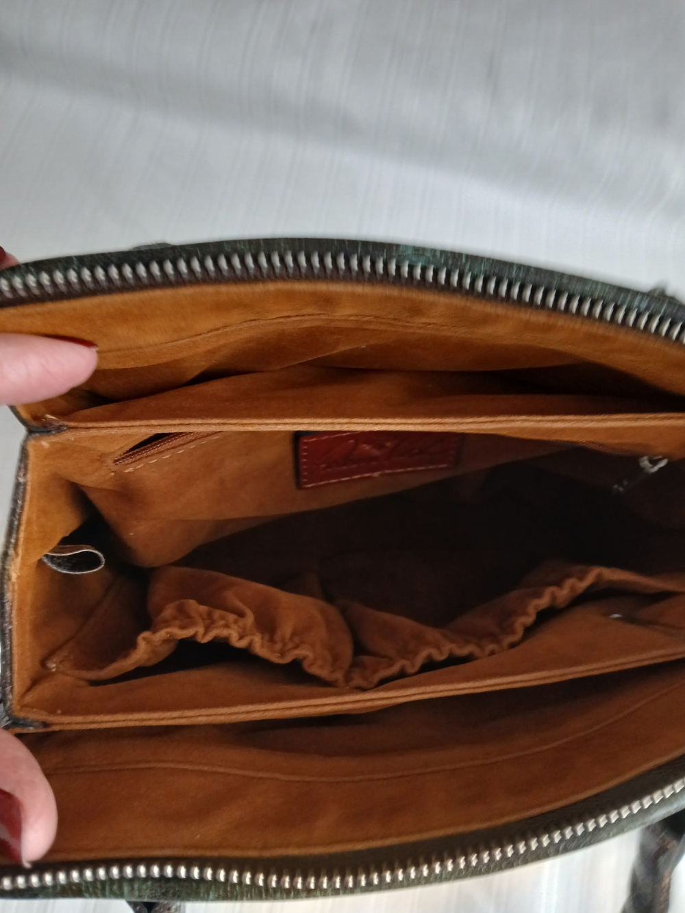 Myra Concealed Carry Bag Handwoven Aztec in Brown - Picture 4 of 4